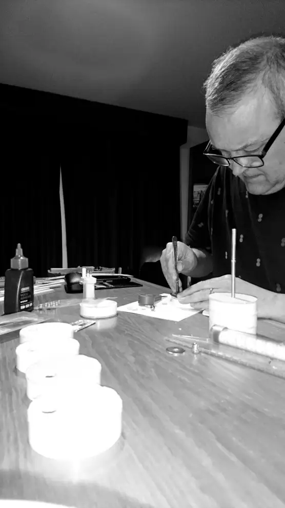 Bill Voyce working on the early design process of the occulo.